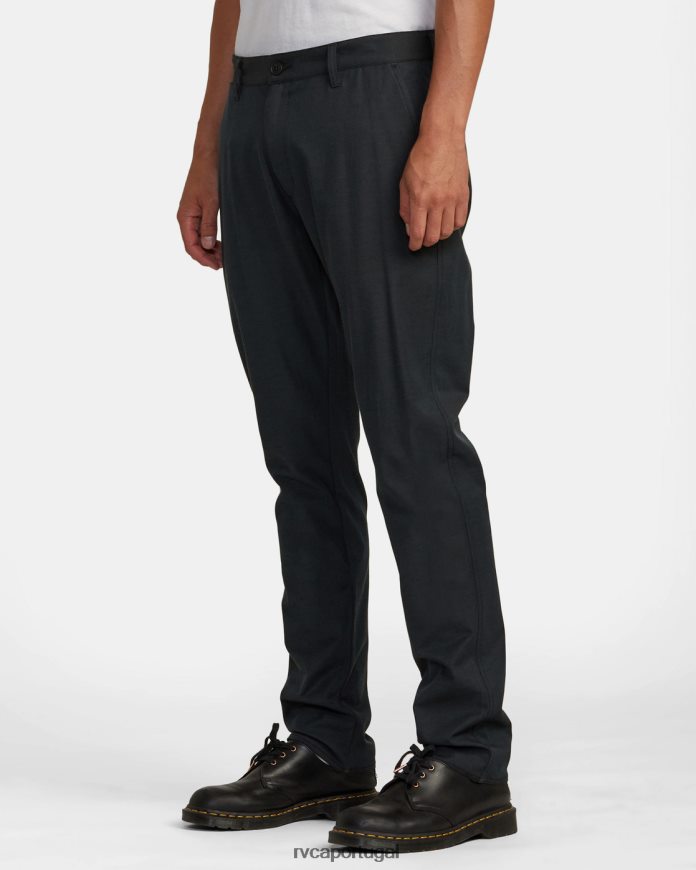 roupas RVCA homens de volta às calças de algodão tecnológicas preto N00F2H951