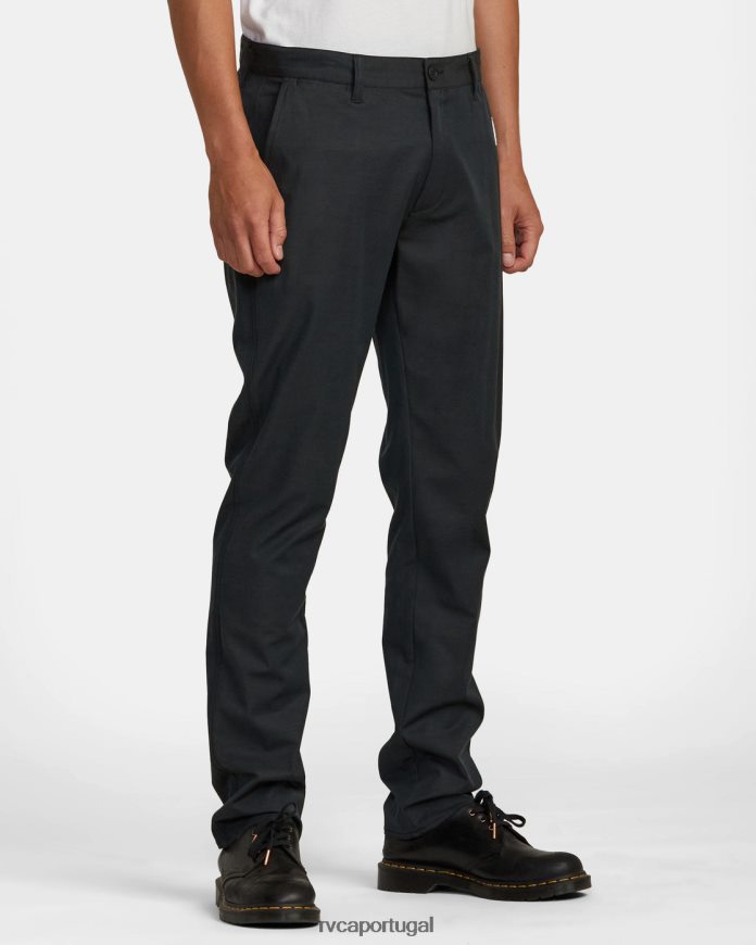 roupas RVCA homens de volta às calças de algodão tecnológicas preto N00F2H951