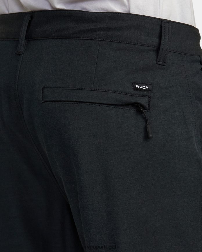 roupas RVCA homens de volta às calças de algodão tecnológicas preto N00F2H951