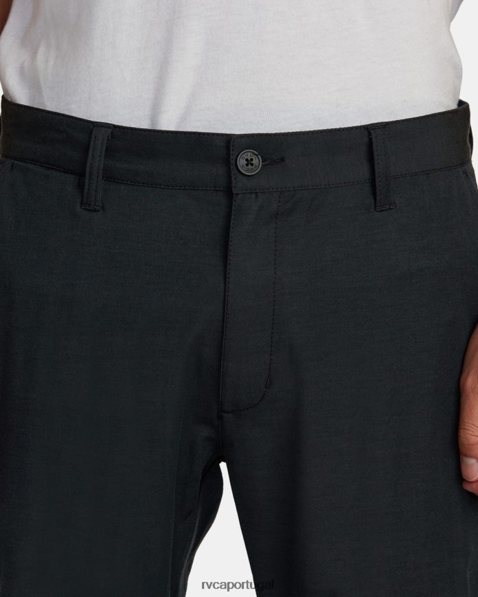 roupas RVCA homens de volta às calças de algodão tecnológicas preto N00F2H951