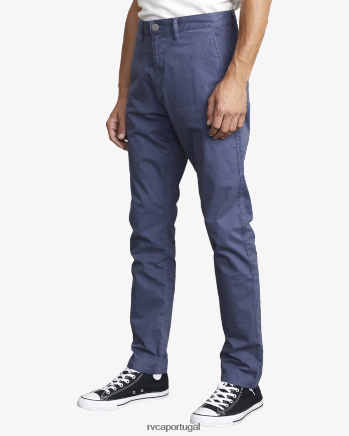 roupas RVCA homens punhais chino chinos azul temperamental N00F2H555