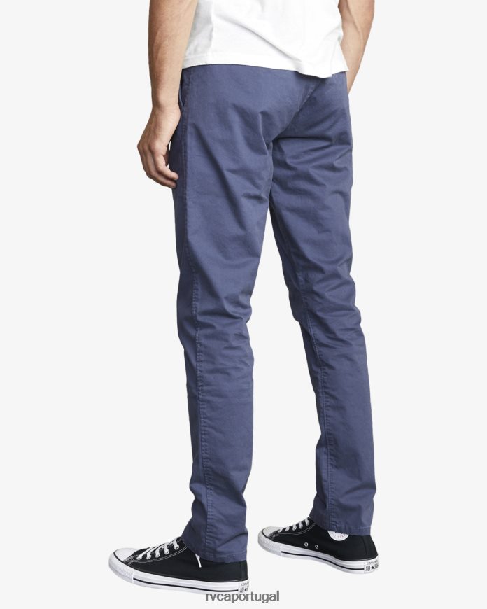 roupas RVCA homens punhais chino chinos azul temperamental N00F2H555