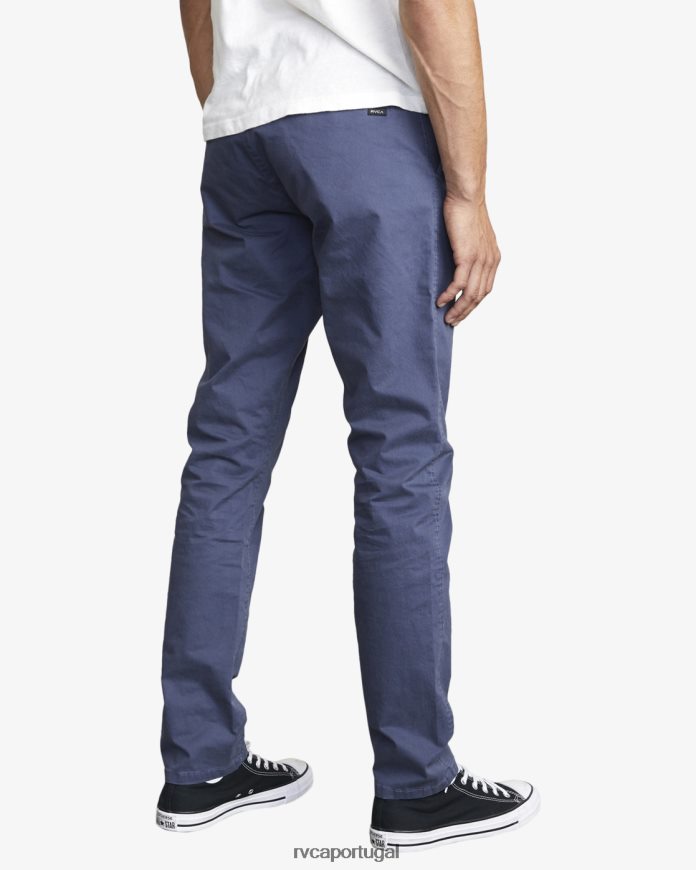roupas RVCA homens punhais chino chinos azul temperamental N00F2H555