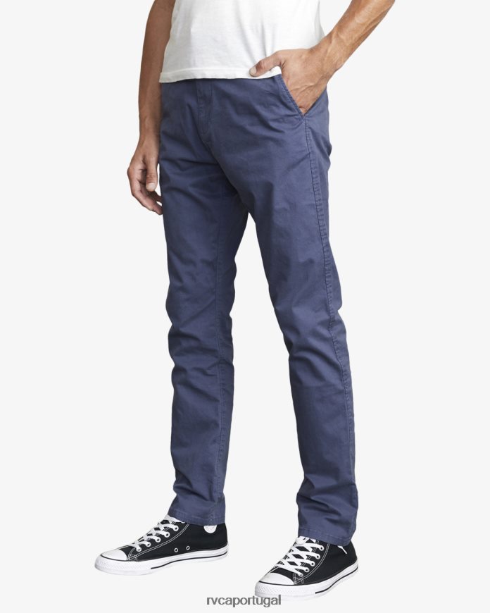 roupas RVCA homens punhais chino chinos azul temperamental N00F2H555