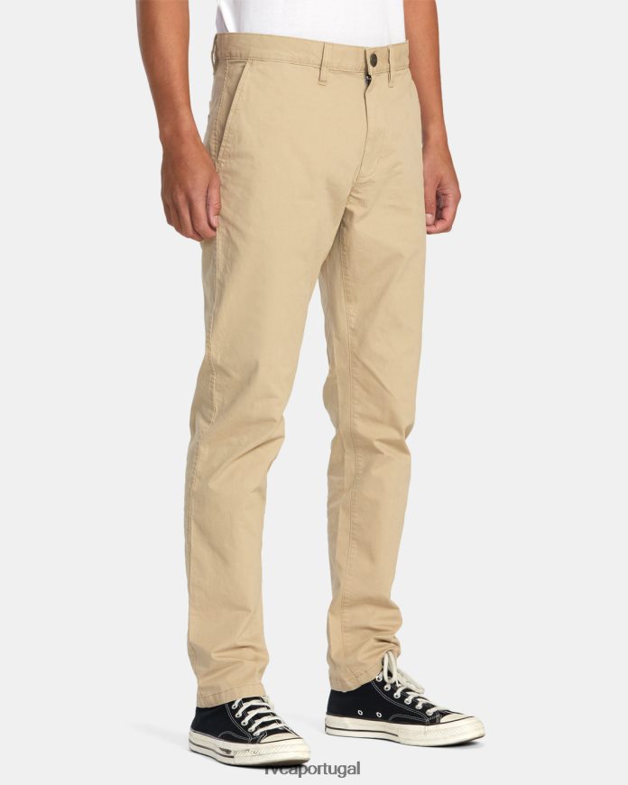 roupas RVCA homens punhais chino chinos cáqui N00F2H410