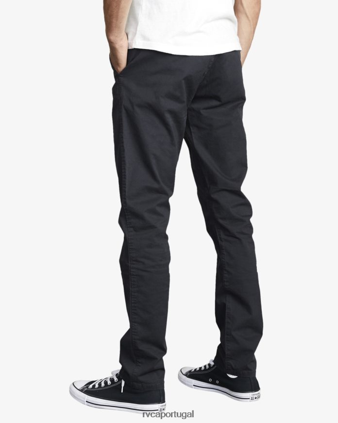 roupas RVCA homens punhais chino chinos preto N00F2H470