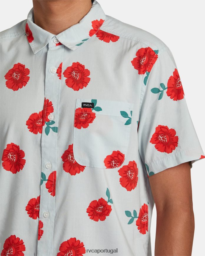 roupas RVCA homens camisa botânica manga curta Chá verde N00F2H288