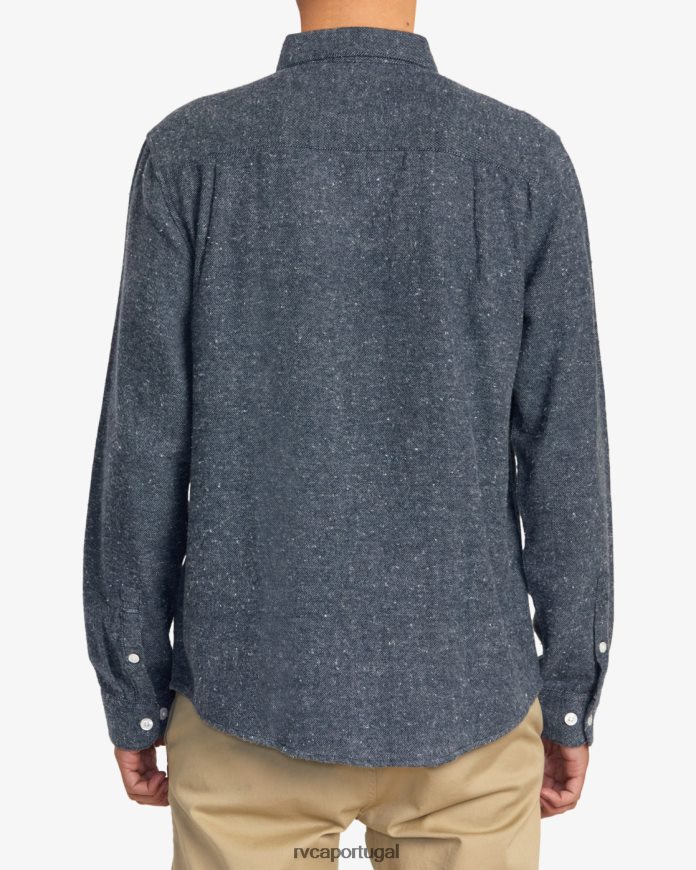 roupas RVCA homens camisa de flanela colheita neps azul temperamental N00F2H1048