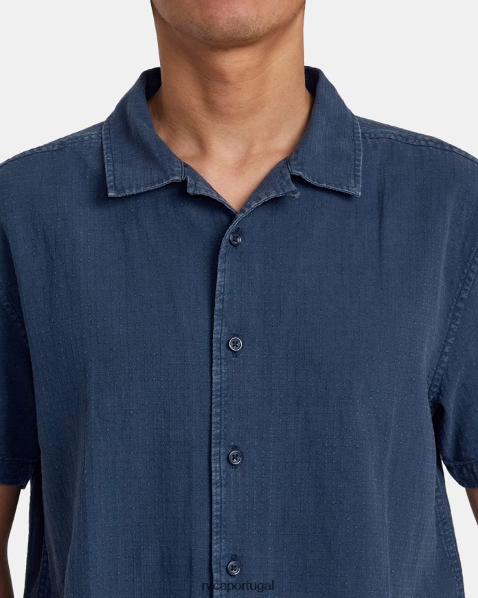 roupas RVCA homens camisa de manga curta de alta qualidade índigo N00F2H270