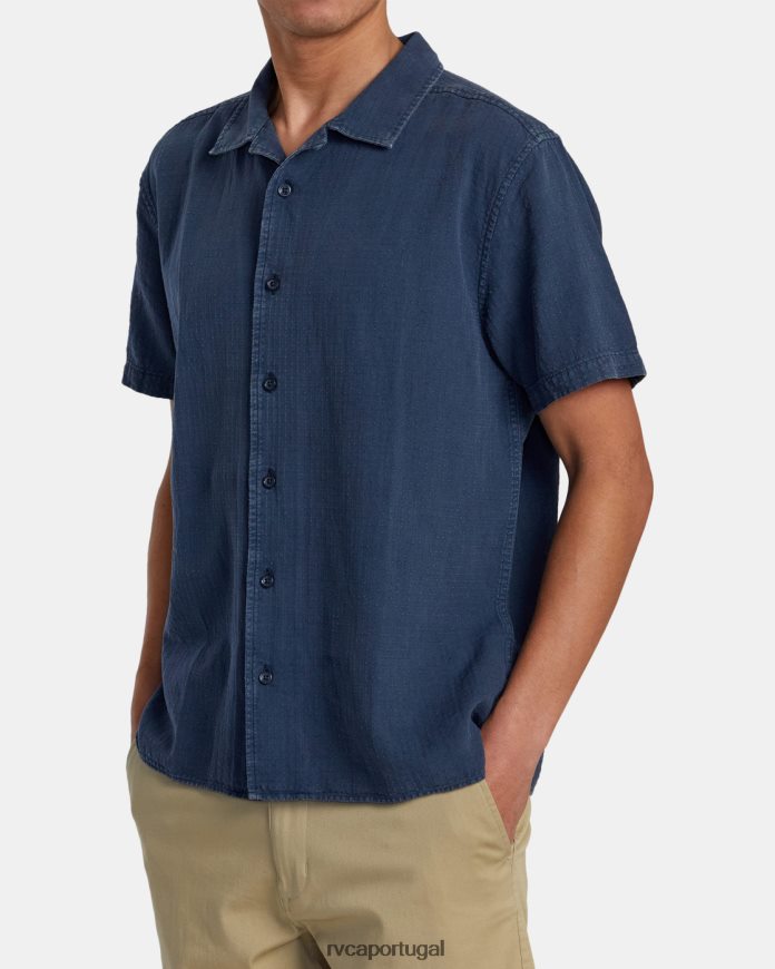 roupas RVCA homens camisa de manga curta de alta qualidade índigo N00F2H270