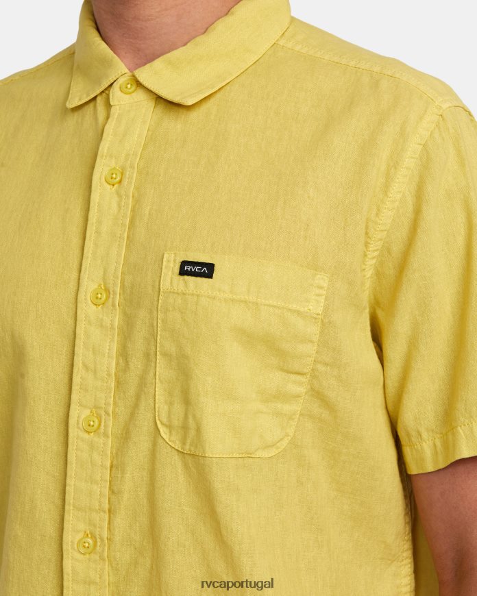 roupas RVCA homens camisa de manga curta tecida ptc musgo do sul N00F2H329