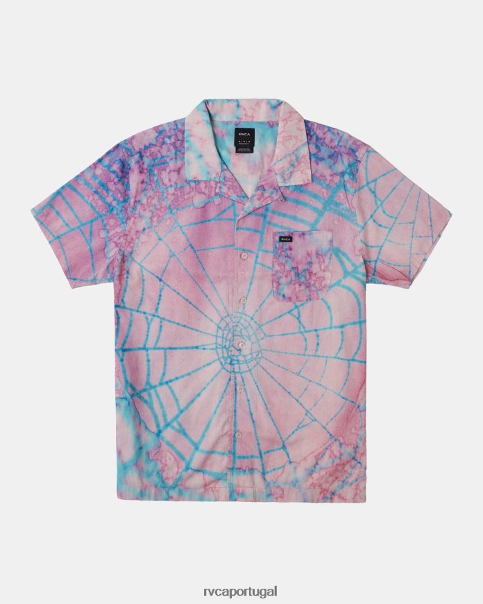 roupas RVCA homens camisa manga curta colin sussingham rosa N00F2H124
