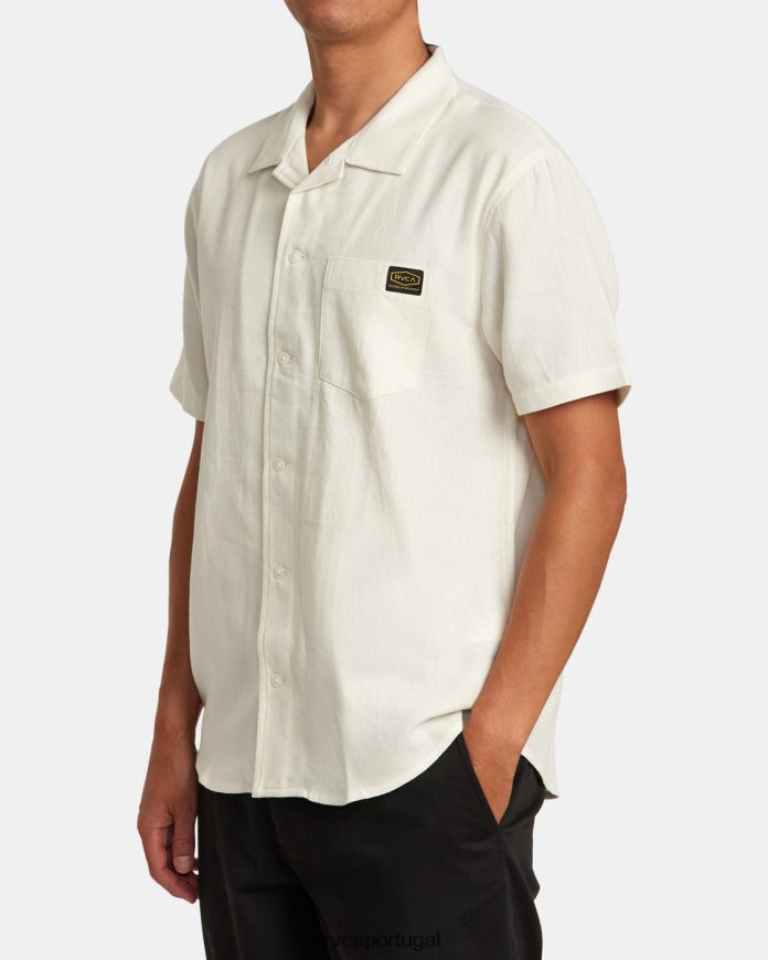 roupas RVCA homens camisa manga curta day shift coleção recessão alvejante prateado N00F2H12