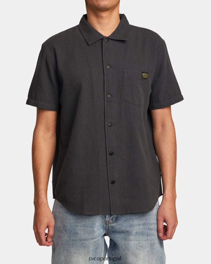 roupas RVCA homens camisa manga curta day shift coleção recessão garagem azul N00F2H337