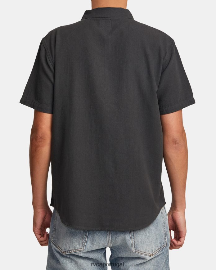 roupas RVCA homens camisa manga curta day shift coleção recessão garagem azul N00F2H337