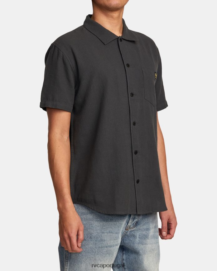 roupas RVCA homens camisa manga curta day shift coleção recessão garagem azul N00F2H337