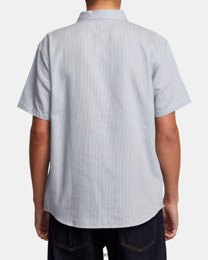 roupas RVCA homens camisa manga curta dayshift stripe ii déjà azul N00F2H340