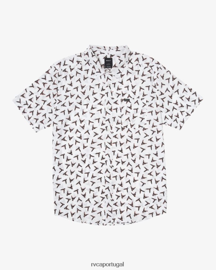 roupas RVCA homens camisa manga curta hawaii legend e mana branco antigo N00F2H230