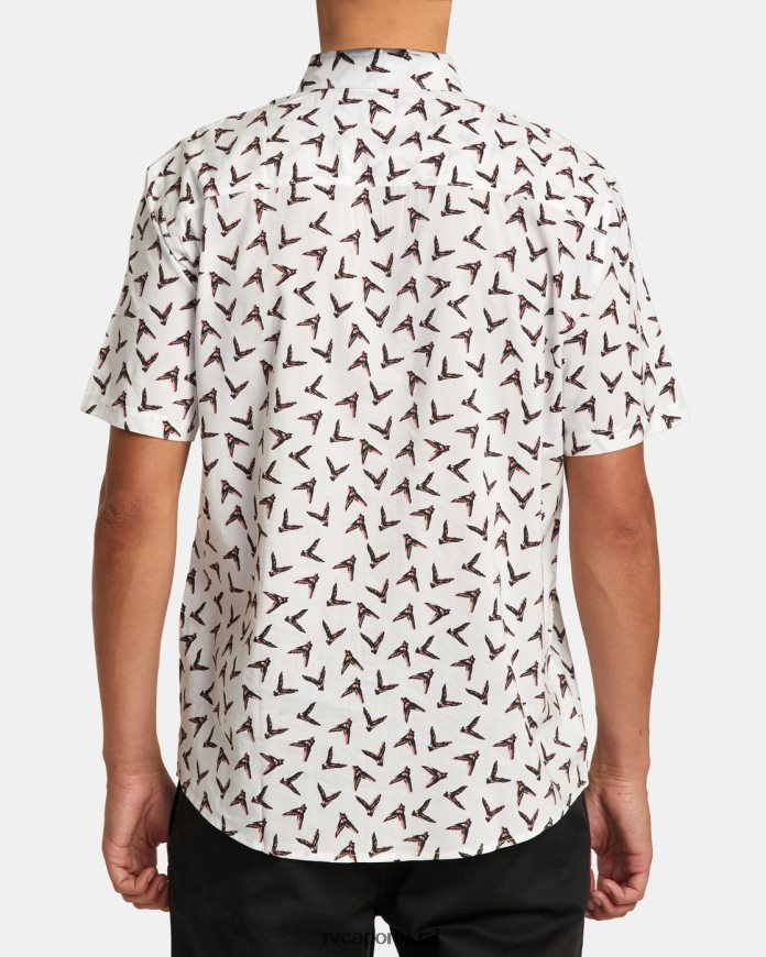 roupas RVCA homens camisa manga curta hawaii legend e mana branco antigo N00F2H230