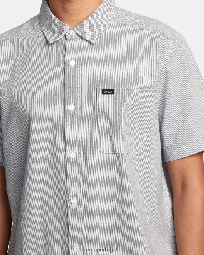 roupas RVCA homens camisa manga curta listrada visions azul temperamental N00F2H1006