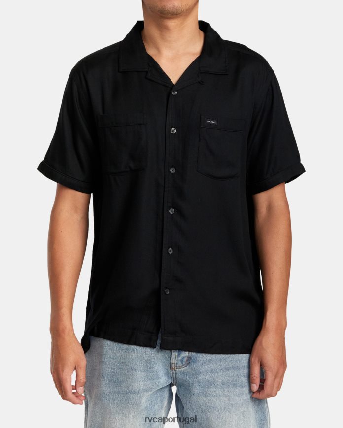 roupas RVCA homens camisa manga curta neon dragon club preto N00F2H132