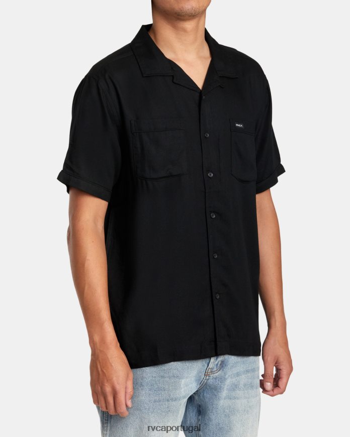 roupas RVCA homens camisa manga curta neon dragon club preto N00F2H132