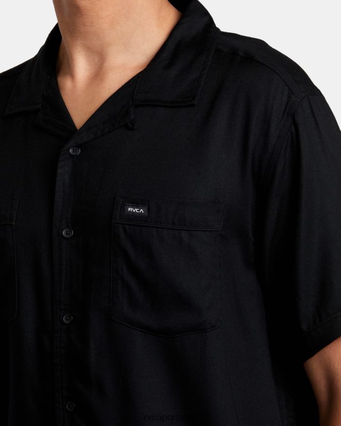 roupas RVCA homens camisa manga curta neon dragon club preto N00F2H132