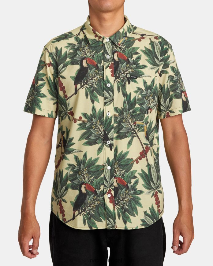 roupas RVCA homens camisa manga curta pandemônio banana N00F2H281