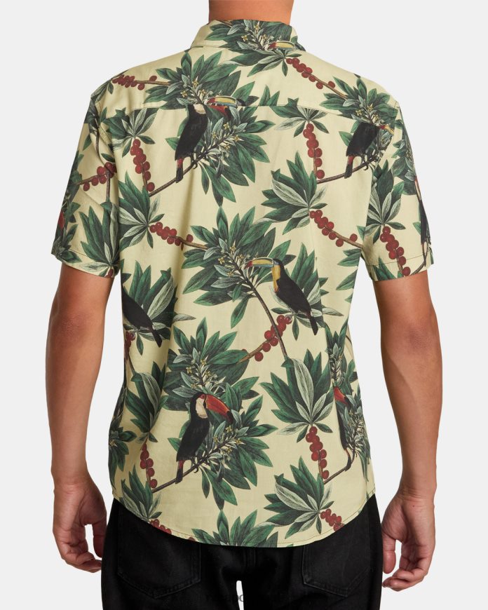 roupas RVCA homens camisa manga curta pandemônio banana N00F2H281