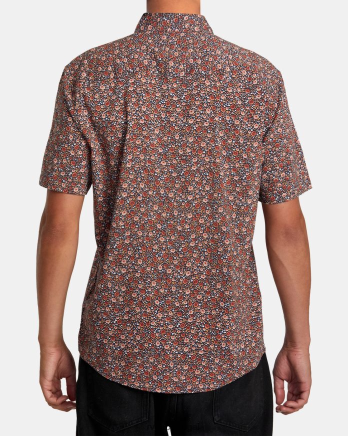 roupas RVCA homens camisa manga curta rosas inglesas azul temperamental N00F2H145