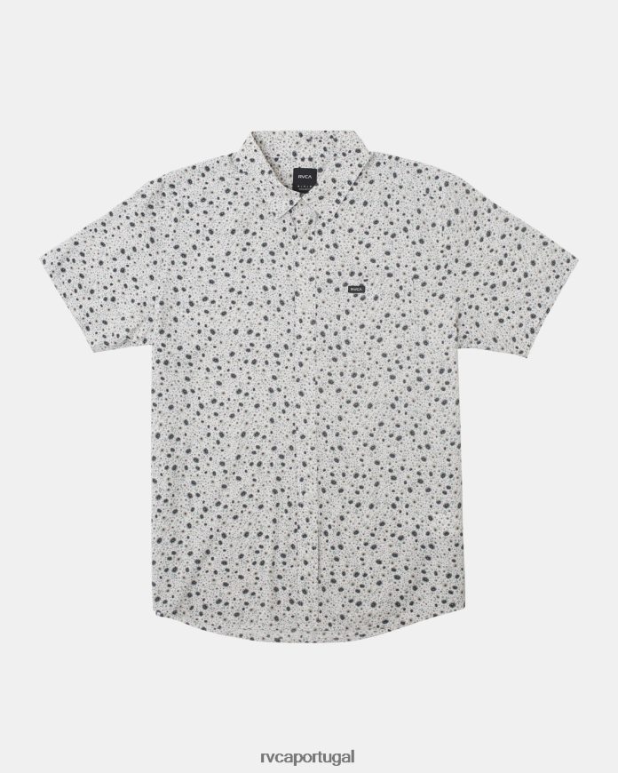 roupas RVCA homens camisa manga curta rosas inglesas branco N00F2H91