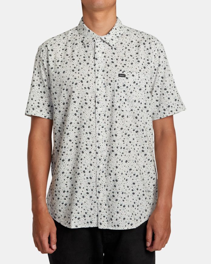 roupas RVCA homens camisa manga curta rosas inglesas branco N00F2H91