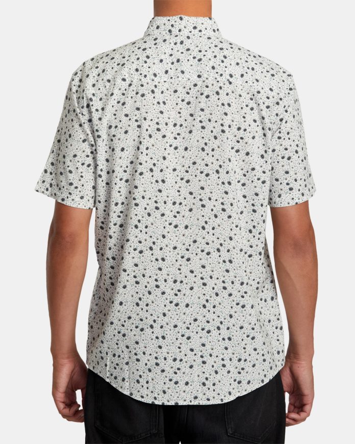 roupas RVCA homens camisa manga curta rosas inglesas branco N00F2H91