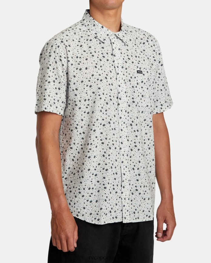 roupas RVCA homens camisa manga curta rosas inglesas branco N00F2H91