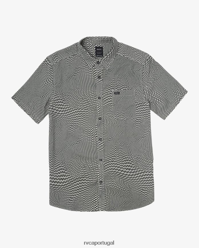 roupas RVCA homens camisa manga curta va weave baunilha N00F2H311