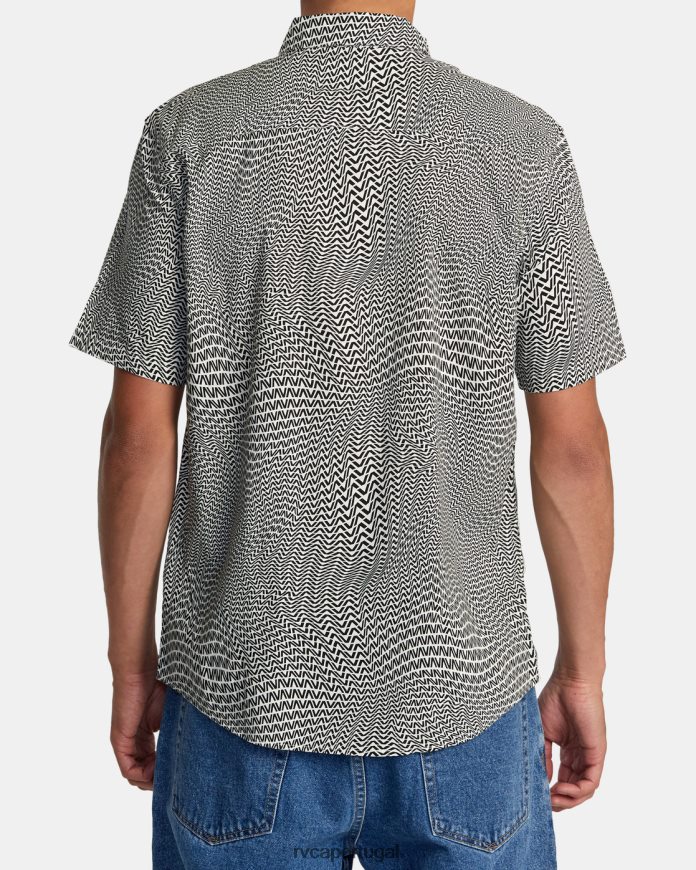 roupas RVCA homens camisa manga curta va weave baunilha N00F2H311