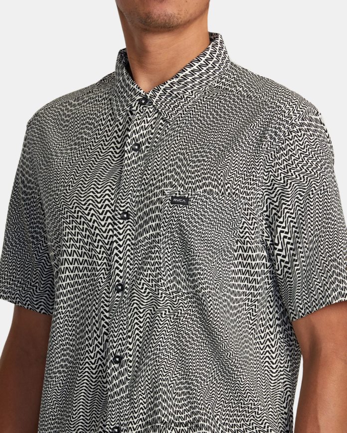 roupas RVCA homens camisa manga curta va weave baunilha N00F2H311