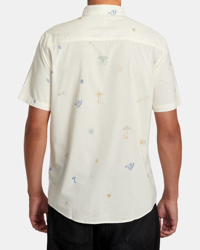 roupas RVCA homens camisa manga curta viagem no deserto natural N00F2H292