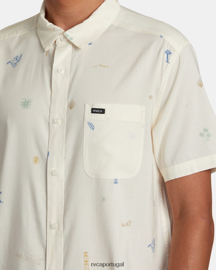 roupas RVCA homens camisa manga curta viagem no deserto natural N00F2H292