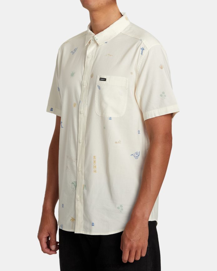 roupas RVCA homens camisa manga curta viagem no deserto natural N00F2H292