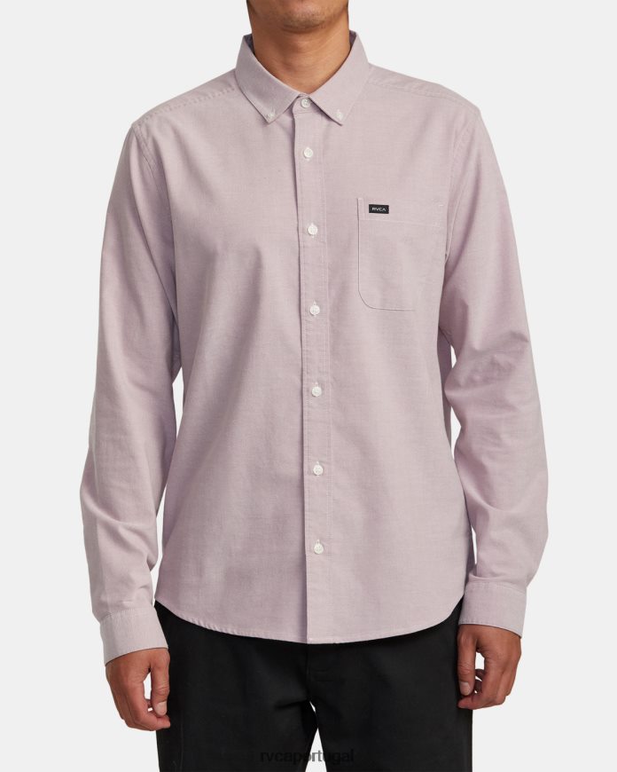 roupas RVCA homens isso vai servir camisa de manga comprida elástica lavanda N00F2H1070
