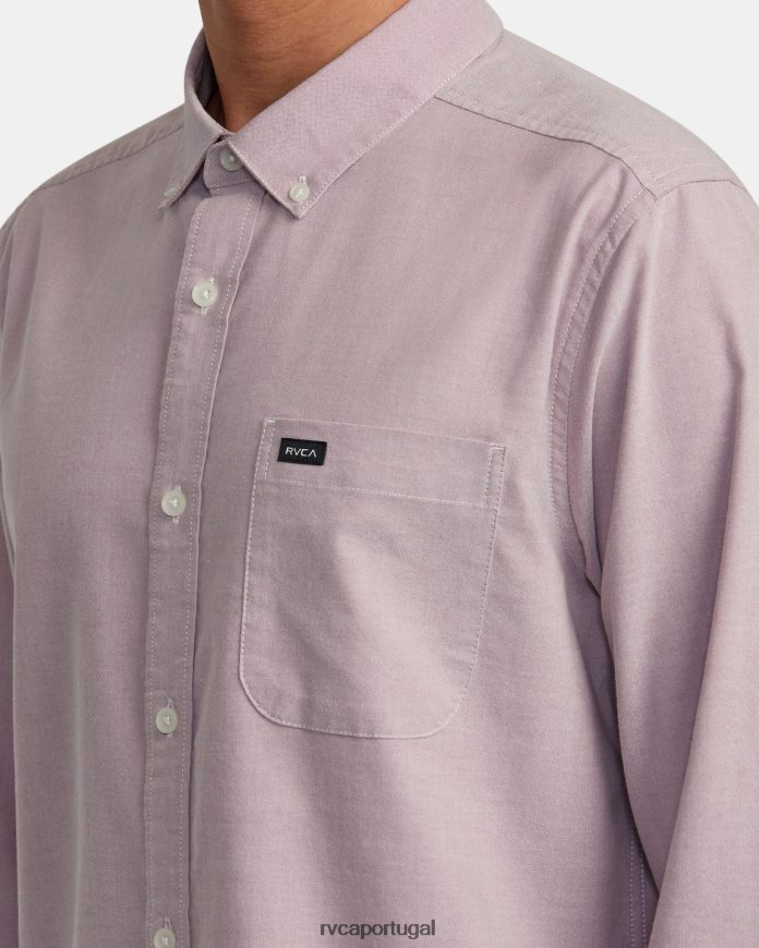 roupas RVCA homens isso vai servir camisa de manga comprida elástica lavanda N00F2H1070