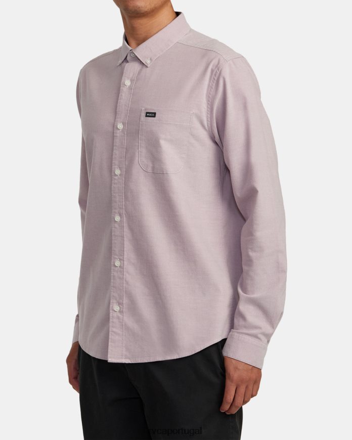 roupas RVCA homens isso vai servir camisa de manga comprida elástica lavanda N00F2H1070