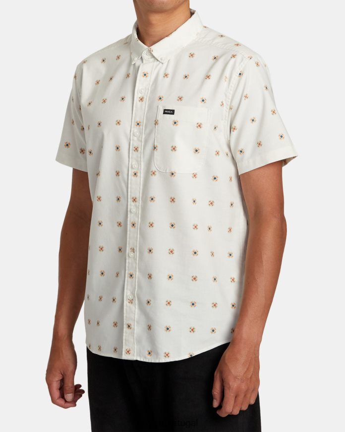 roupas RVCA homens isso vai servir com estampa de camisa de manga curta natural N00F2H224