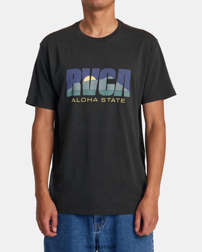 roupas RVCA homens aloha camiseta estadual pirata preto N00F2H44
