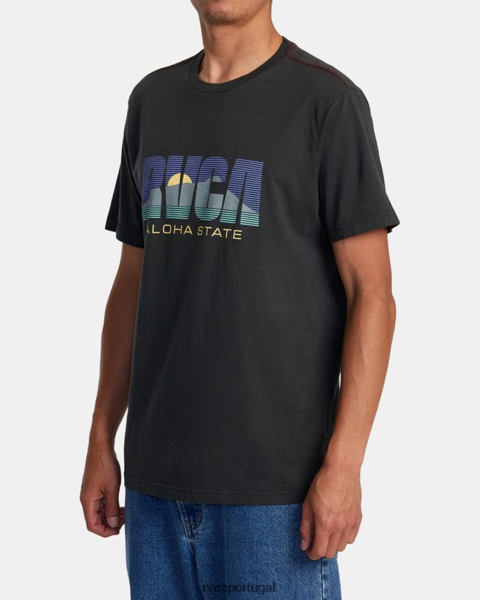 roupas RVCA homens aloha camiseta estadual pirata preto N00F2H44