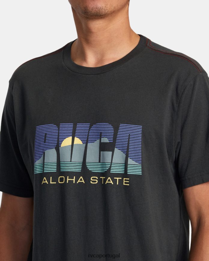 roupas RVCA homens aloha camiseta estadual pirata preto N00F2H44