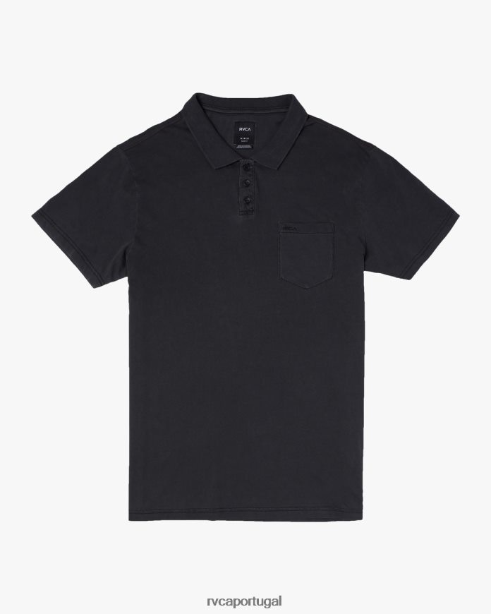 roupas RVCA homens camisa pólo pigmento ptc preto N00F2H963