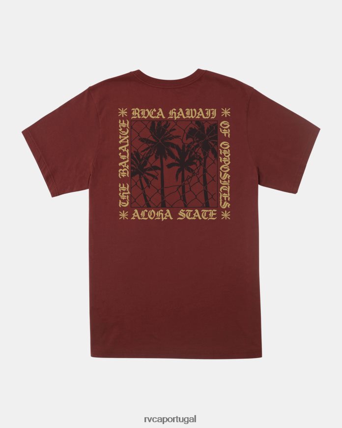 roupas RVCA homens camiseta aloha cerca terra vermelha N00F2H454