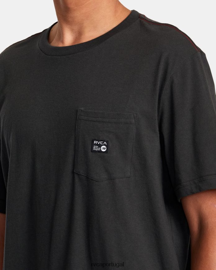 roupas RVCA homens camiseta anp bolso pirata preto N00F2H631